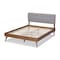 Baxton Studio Dilara Light Grey Upholstered Walnut Finished Queen Size Platform Bed 156-9408-9441 - alternate 3